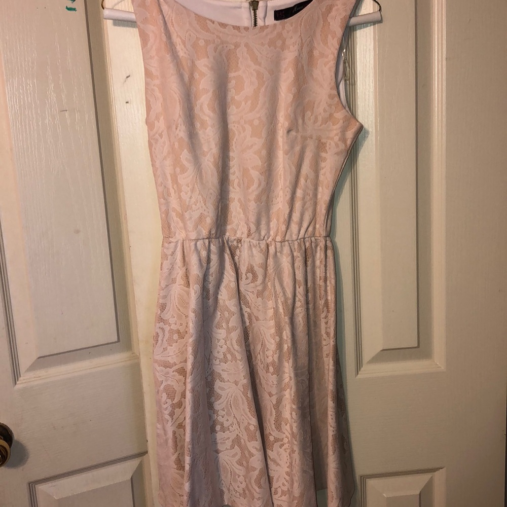 Lacy, pink cocktail dress. Worn once.